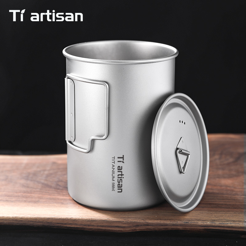 Tiartisan 750ml/ 900ml Titaniu - مراجعة Camping Cooking Mug وسعره