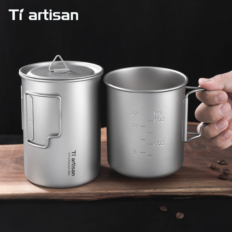 Tiartisan 750ml/ 900ml Titaniu - مراجعة Camping Cooking Mug وسعره