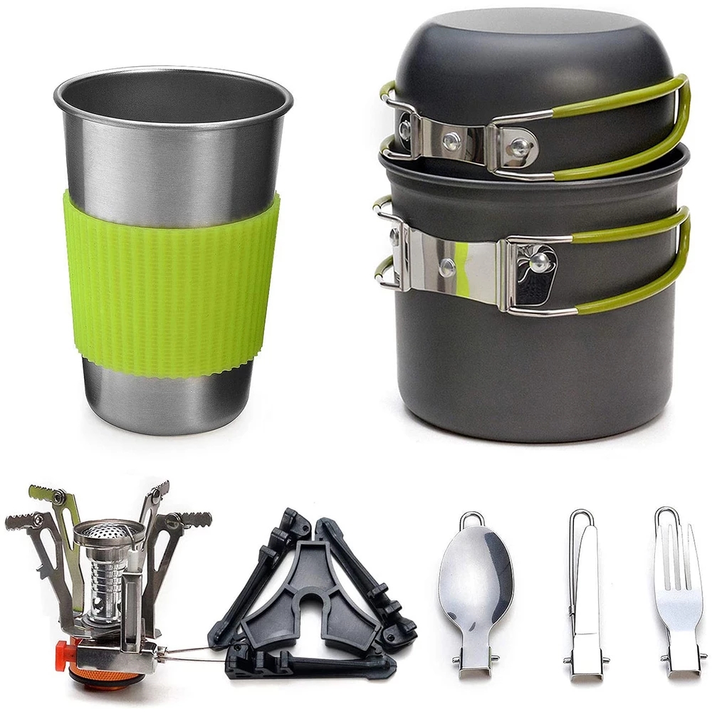 Camping Cookware Kit with Stov - مراجعة Camping Cooking Essentials وسعره