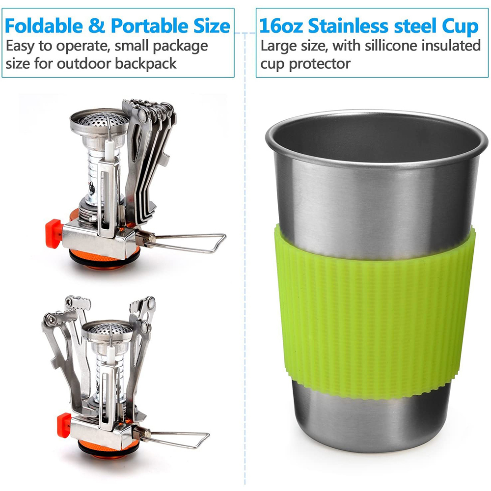 Camping Cookware Kit with Stov - مراجعة Camping Cooking Essentials وسعره