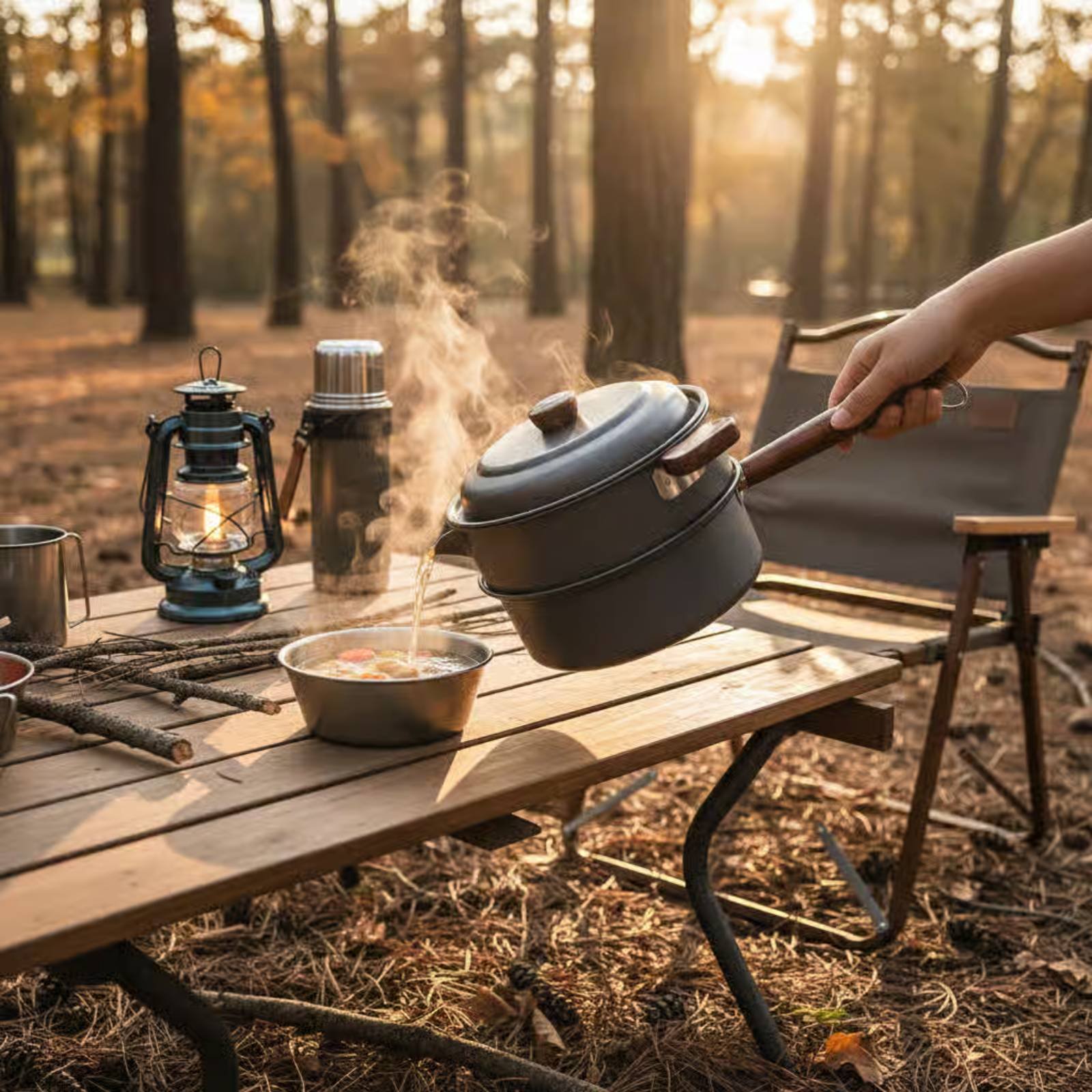 3 L 3L Outdoor Cooking Pot Lig - مراجعة Nesting Camping Cooking Set وسعره
