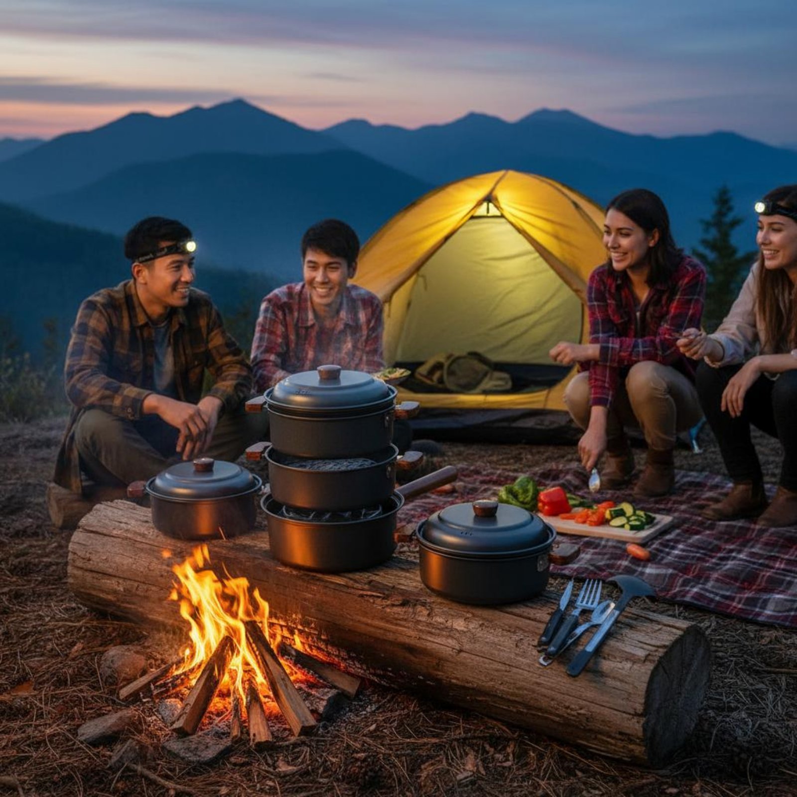 3 L 3L Outdoor Cooking Pot Lig - مراجعة Nesting Camping Cooking Set وسعره